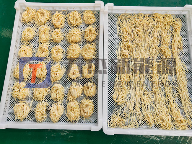 阜陽(yáng)面條烘干機(jī)烘干盤面現(xiàn)場(chǎng)